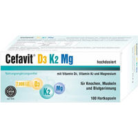 Produktbild von Cefavit D3 K2 Mg 7.000 IE Kapseln vegan vegetarisch 100 Stück