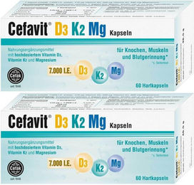 Cefavit D3 K2 Mg 7000 Vegan Kapseln 120 Stück für Erwachsene und Kinder – Bild 1 von 1