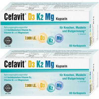Produktbild von Cefavit D3 K2 Mg 7000 Vegan Kapseln 120 Stück für Erwachsene und Kinder