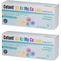 Produktbild von Cefavit D3 K2 Mg Ca Trinkgranulat mit 2000 IE Vitamin D3 vegan und vegetarisch