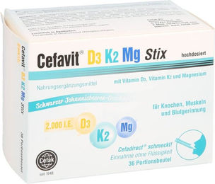 Cefavit D3 K2 Mg Granulat 2000 I.E. Sticks 36 Stück vegan glutenfrei – Bild 1 von 1