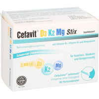 Produktbild von Cefavit D3 K2 Mg Granulat 2000 I.E. Sticks 36 Stück vegan glutenfrei