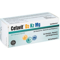 Produktbild von Cefavit D3 K2 Mg Hartkapseln mit 2000 IE Vitamin D3 vegetarisch und glutenfrei 60 Kapseln