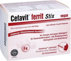Cefavit ferrit Stix Granulat mit Fumarat für Erwachsene 42 Stück – Bild 1 von 1