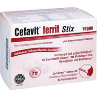 Produktbild von Cefavit ferrit Stix Granulat mit Fumarat für Erwachsene 42 Stück