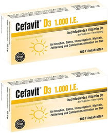 Cefavit Vitamin D3 1000 I.E. Tabletten für Erwachsene und Kinder 100 Stück – Bild 1 von 1