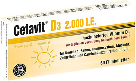 Cefavit Vitamin D3 2000 IE Filmtabletten vegetarisch laktosefrei und glutenfrei – Bild 1 von 1
