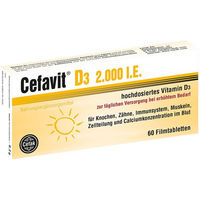 Produktbild von Cefavit Vitamin D3 2000 IE Filmtabletten vegetarisch laktosefrei und glutenfrei