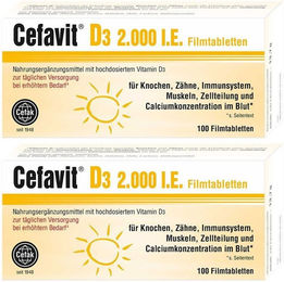Cefavit Vitamin D3 2000 IE Tabletten vegetarisch glutenfrei für Erwachsene und Kinder 100 Stück – Bild 1 von 1