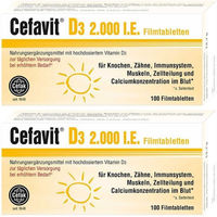 Produktbild von Cefavit Vitamin D3 2000 IE Tabletten vegetarisch glutenfrei für Erwachsene und Kinder 100 Stück