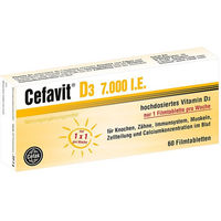 Produktbild von Cefavit Vitamin D3 7000 IE Filmtabletten vegetarisch laktosefrei glutenfrei 60 Stück