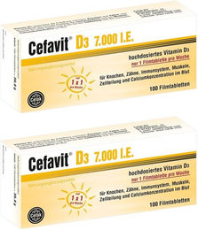 Cefavit Vitamin D3 Tabletten 7000 IE für Erwachsene und Kinder 100 Stück – Bild 1 von 1