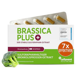 Cellavent Healthcare Brassica PLUS Brokkolisprossen Extrakt Kapseln mit Sulforaphan vegan – Bild 1 von 2