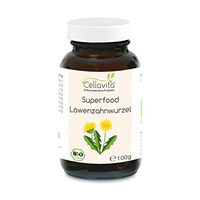 Produktbild von Cellavita Superfood Löwenzahnwurzel Extrakt Bio Pulver Vegan und ohne Zusatzstoffe