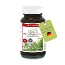 Cellavita Zink-Selen & Koriander Vita Kapseln mit Zinkcitrat und Natriumselenit, 90 vegane Kapseln, ohne Zusatzstoffe – Bild 1 von 4