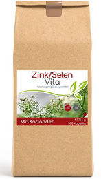 Cellavita Zink-Selen & Koriander Vita Kapseln mit Zinkcitrat und Natriumselenit vegan und ohne Zusatzstoffe 300 Stück – Bild 1 von 4