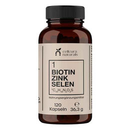 Cellcura Naturals Biotin Zink Selen Kombination Vegan Zuckerfrei 120 Kapseln – Bild 1 von 1