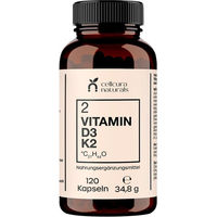 Produktbild von Cellcura Naturals Vitamin D3 + K2 MK7 Kapseln 2000 IE vegetarisch 120 Stück