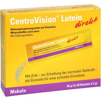 Produktbild von Centrovision Lutein direkt Granulat von OmniVision GmbH mit Lutein und Zeaxanthin, laktosefrei und vegetarisch, 28 Portionen