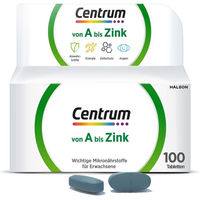 Produktbild von Centrum A bis Zink Multivitamin Tabletten für Erwachsene glutenfrei und laktosefrei 100 Stück