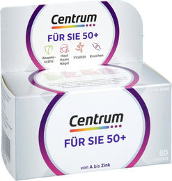 Centrum Für Sie 50+ Multivitamin Tabletten für Frauen, glutenfrei und laktosefrei, 60 Stück – Bild 1 von 3