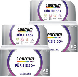 Centrum Für Sie 50+ Nahrungsergänzungsmittel Tabletten für Frauen und Senioren glutenfrei laktosefrei ohne Gelatine 60 Stück – Bild 1 von 1