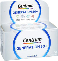 Centrum Generation 50+ Multivitamin Tabletten für Erwachsene 60 Stück glutenfrei laktosefrei ohne Gelatine – Bild 1 von 1