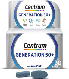 Centrum Generation 50+ Tabletten für Senioren glutenfrei und laktosefrei 30 Stück – Bild 1 von 1