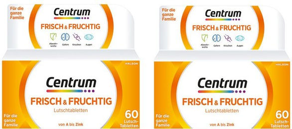 Centrum Lutschtabletten Frisch & Fruchtig für Erwachsene und Kinder, glutenfrei und laktosefrei, 120 Stück – Bild 1 von 1