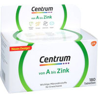 Produktbild von Centrum Multivitamin Tabletten für Erwachsene mit Vitaminen und Mineralstoffen glutenfrei und laktosefrei 180 Stück