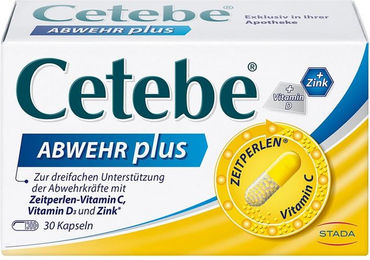 CETEBE Abwehr plus Vitamin C, Vitamin D3 und Zink Kapseln 30 Stück – Bild 1 von 1