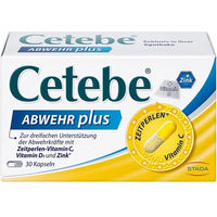 Produktbild von CETEBE Abwehr plus Vitamin C, Vitamin D3 und Zink Kapseln 30 Stück