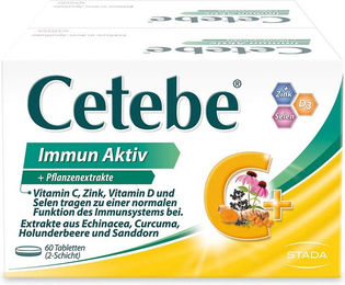Cetebe Immun Aktiv Tabletten mit Vitamin C, D3, Zink und Selen, vegetarisch, glutenfrei und laktosefrei – Bild 1 von 1