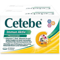 Produktbild von Cetebe Immun Aktiv Tabletten mit Vitamin C, D3, Zink und Selen, vegetarisch, glutenfrei und laktosefrei