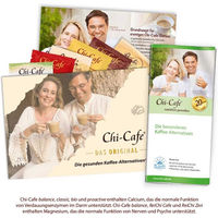 Produktbild von Chi-Cafe Probierpaket ReiChi Kaffee mit Guarana, Reishi und Ginseng Pulver vegan glutenfrei laktosefrei