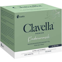 Produktbild von Clavella Premium Kinderwunsch mit Myo-Inositol Sticks vegetarisch und glutenfrei für Frauen