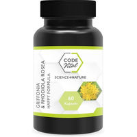 Produktbild von CODE Vital Happy Formula Kräuter-Komplex mit Griffonia, Rhodiola Rosea und 5-HTP Kapseln vegan ohne Zusatzstoffe 60 Stück