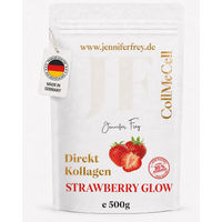 Produktbild von CollMeCell Kollagen Pulver Erdbeere Typ I & III ohne Zusatzstoffe 500g