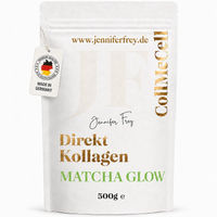 Produktbild von CollMeCell Matcha Glow Kollagen Pulver mit Matcha, 500g, zuckerfrei und ohne Zusatzstoffe