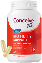 Conceive Plus Motility Support Nahrungsergänzungsmittel mit L-Carnitin und Ubiquinon in Kapseln – Bild 1 von 2