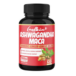 Coolkin Ashwagandha und Maca 7000 mg Nahrungsergänzungsmittel 120 Kapseln – Bild 1 von 3