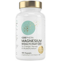 Produktbild von Cosphera Magnesium Bisglycinat 300 mg Kapseln 180 Stück vegan glutenfrei laktosefrei ohne Zusatzstoffe