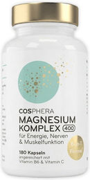 Cosphera Magnesium Komplex 400 Kapseln vegan glutenfrei laktosefrei für Sportler 180 Stück – Bild 1 von 1