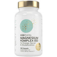 Produktbild von Cosphera Magnesium Komplex 400 Kapseln vegan glutenfrei laktosefrei für Sportler 180 Stück