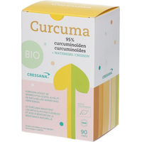 Produktbild von Cressana Curcuma Kapseln mit 95% Curcuminoiden Extrakt Bio Vegan ohne Zusatzstoffe 60 Stück