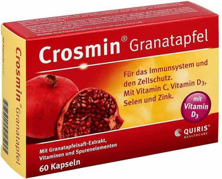 Crosmin Granatapfel Kapseln mit Granatapfelextrakt, Vitamin C, D3, Zink und Selen, 60 Stück – Bild 1 von 5