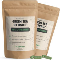Produktbild von Cupplement Grüner Tee Extrakt Kapseln 500 mg mit L-Theanin Vegan und Vegetarisch Kombipack