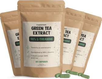 Cupplement Grüner Tee Extrakt Kapseln mit L-Theanin 500 mg vegan und vegetarisch 240 Kapseln – Bild 1 von 1