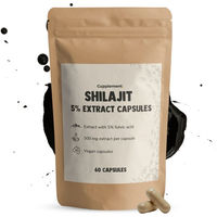 Produktbild von Cupplement Shilajit Extrakt Kapseln 500 mg vegan und vegetarisch 60 Stück