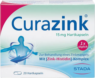 Curazink Hartkapseln mit 15 mg Zink-Histidin-Komplex, 20 Kapseln, glutenfrei und laktosefrei – Bild 1 von 1